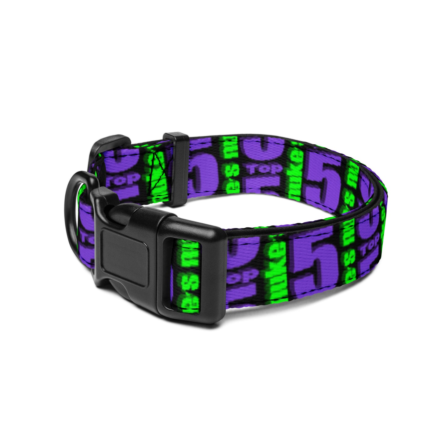Pet collar with Nuke's Top 5 logo for dogs and cats.