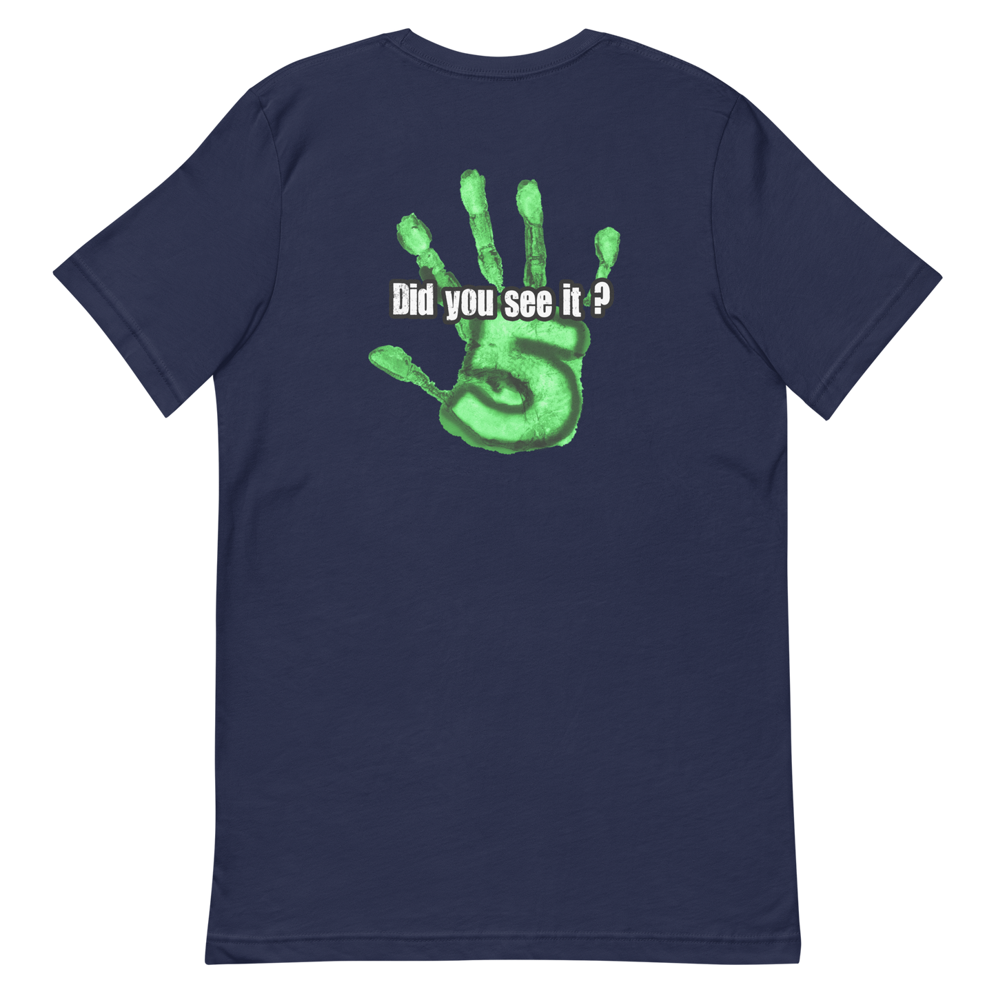 Navy blue t-shirt with Nuke's Top 5 logo on front and "Did you see it" on the back