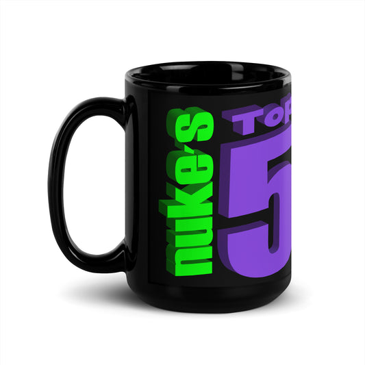 Nuke's Top 5 Black Glossy Mug Checklist- 15oz TWO SIDED