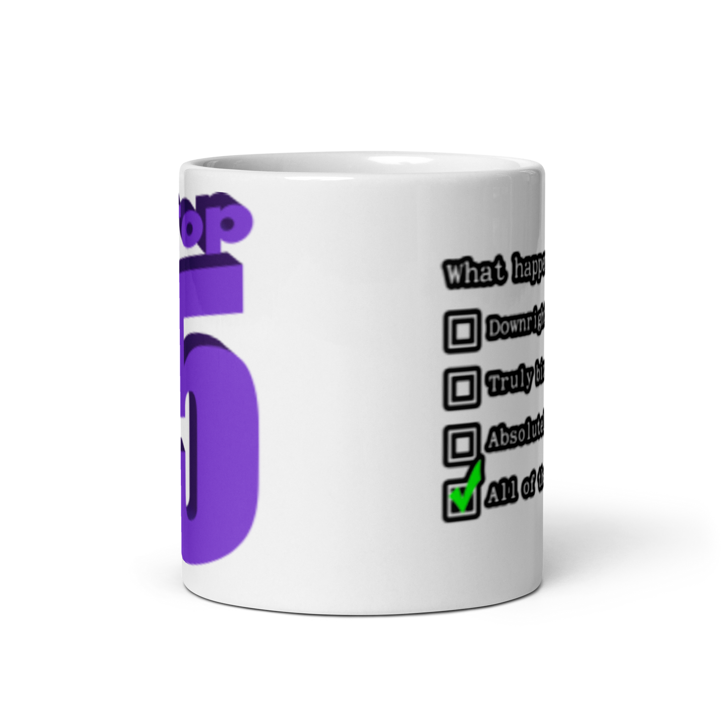 Nuke's Top 5 White Glossy Mug Checklist- 11oz TWO SIDED