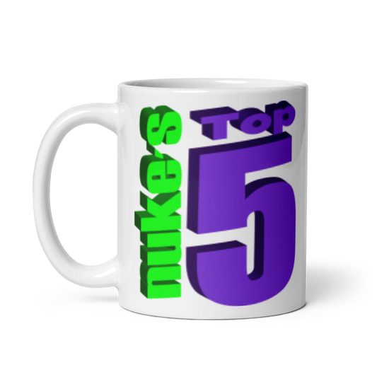 Nuke's Top 5 White Glossy Mug Checklist- 11oz TWO SIDED